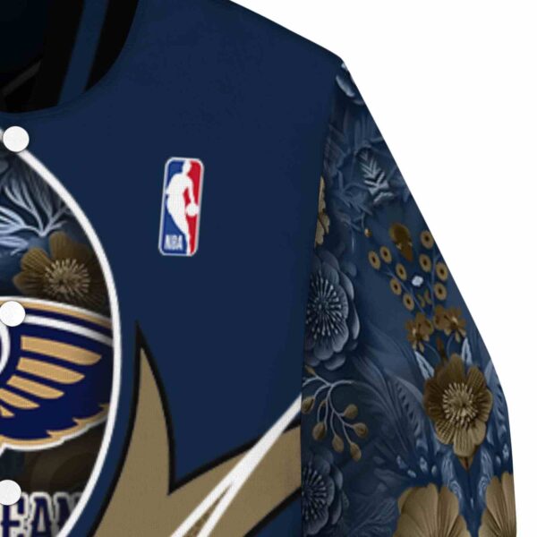 personalized new orleans pelicans floral print navy jacket premium grade jacketwow