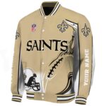 personalized new orleans saints flaming football gold white jacket best selling jacketwow