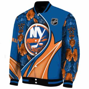 personalized new york islanders floral print blue jacket best selling jacketwow