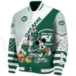 personalized new york jets mickey donald goofy green white jacket best selling jacketwow