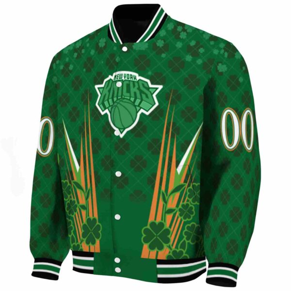 personalized new york knicks shamrock pattern green jacket best selling jacketwow
