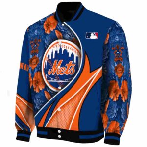 personalized new york mets floral print blue jacket best selling jacketwow