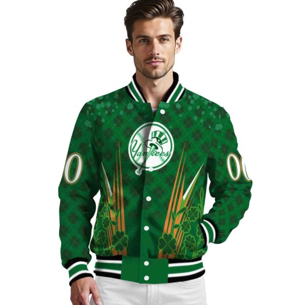 personalized new york yankees shamrock pattern green jacket high quality jacketwow