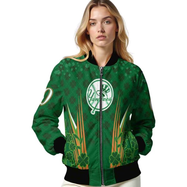 personalized new york yankees shamrock pattern green jacket latest model jacketwow