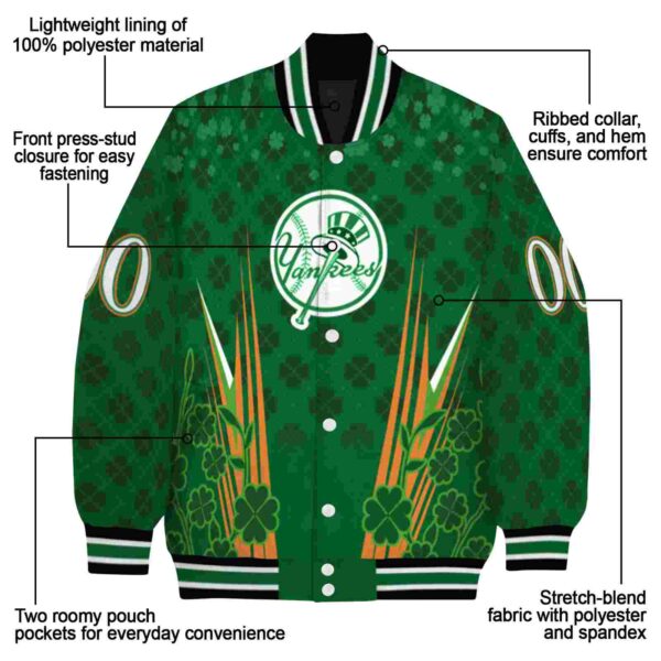 personalized new york yankees shamrock pattern green jacket new arrival jacketwow