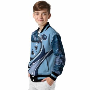 personalized north carolina tar heels floral print light blue jacket trendy jacketwow