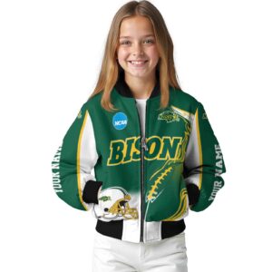 personalized north dakota state bison flaming football green white jacket top rated jacketwow