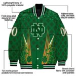 personalized notre dame fighting irish shamrock pattern green jacket best selling jacketwow