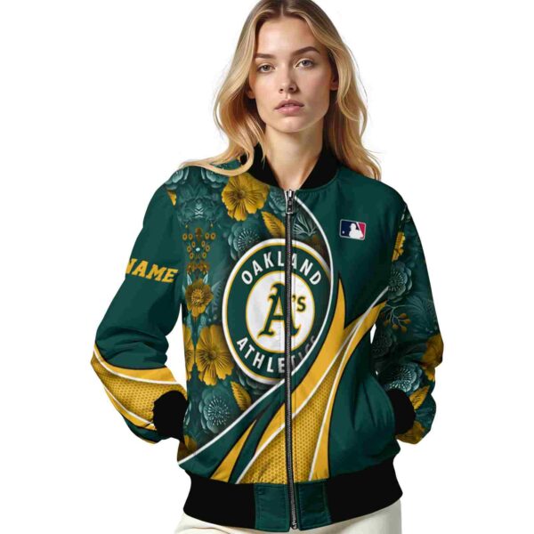 personalized oakland athletics floral print green jacket latest model jacketwow