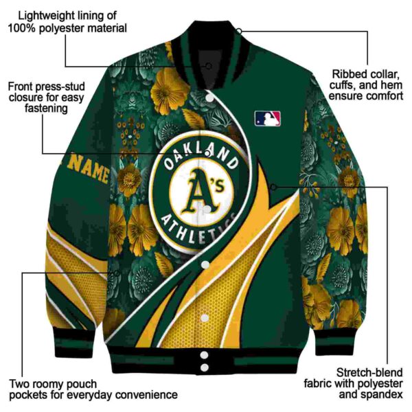 personalized oakland athletics floral print green jacket new arrival jacketwow