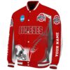 personalized ohio state buckeyes flaming football scarlet white jacket best selling jacketwow