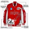 personalized ohio state buckeyes flaming football scarlet white jacket new arrival jacketwow