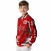 personalized ohio state buckeyes flaming football scarlet white jacket trendy jacketwow