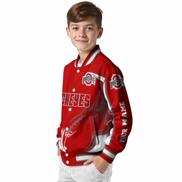 personalized ohio state buckeyes flaming football scarlet white jacket trendy jacketwow