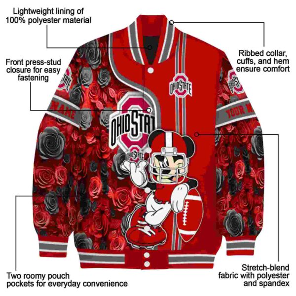 personalized ohio state buckeyes rose mickey scarlet jacket new arrival jacketwow