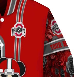 personalized ohio state buckeyes rose mickey scarlet jacket premium grade jacketwow