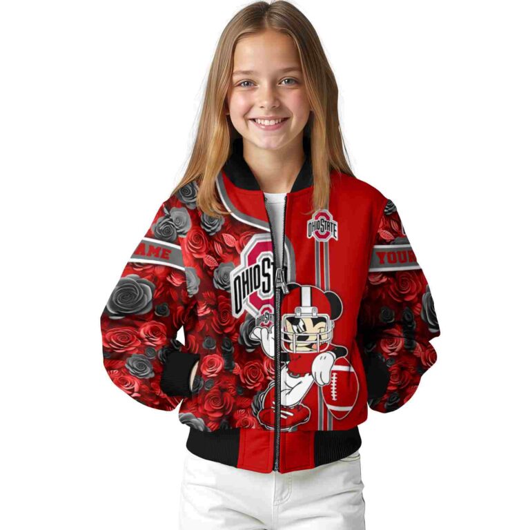 personalized ohio state buckeyes rose mickey scarlet jacket top rated jacketwow