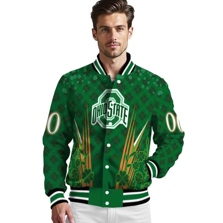 personalized ohio state buckeyes shamrock pattern green jacket high quality jacketwow