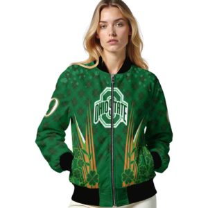 personalized ohio state buckeyes shamrock pattern green jacket latest model jacketwow
