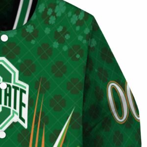 personalized ohio state buckeyes shamrock pattern green jacket premium grade jacketwow