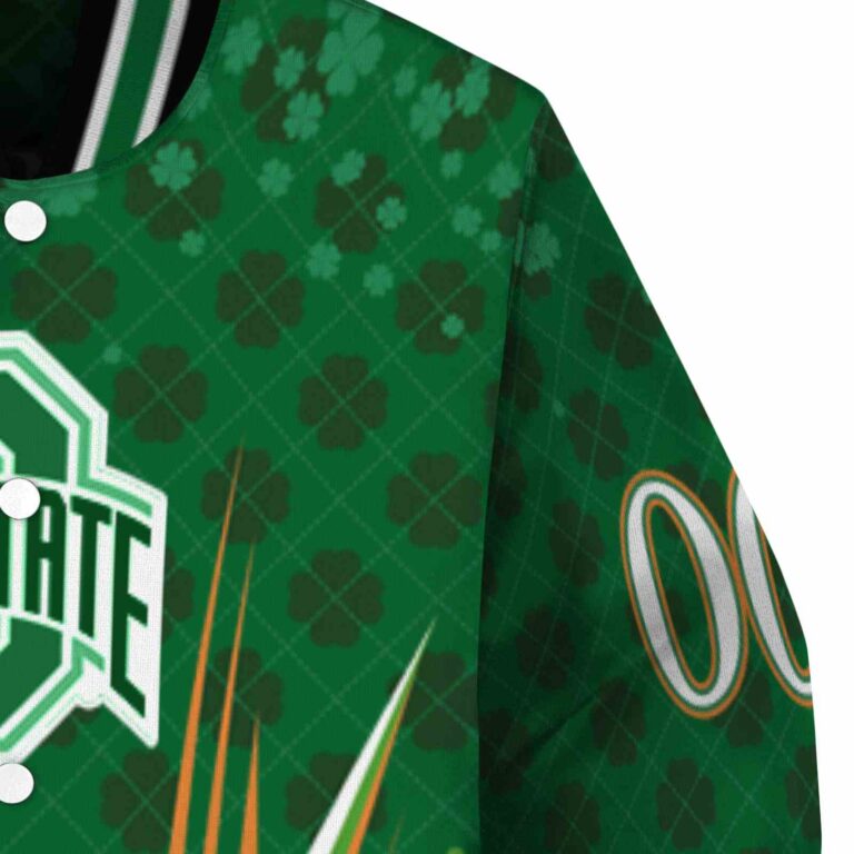 personalized ohio state buckeyes shamrock pattern green jacket premium grade jacketwow