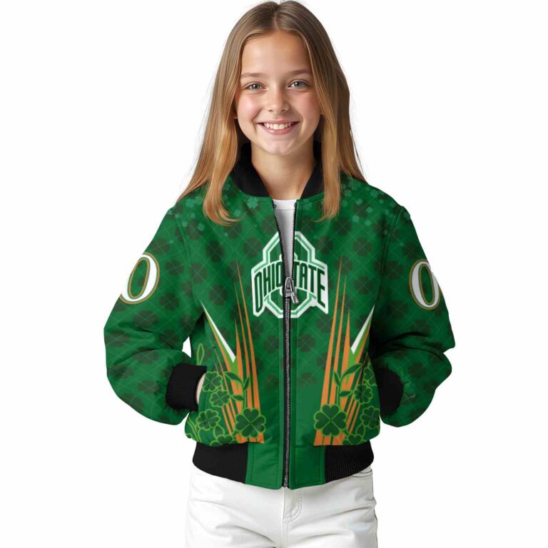 personalized ohio state buckeyes shamrock pattern green jacket top rated jacketwow