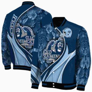 personalized old dominion monarchs floral print blue jacket fashion forward jacketwow