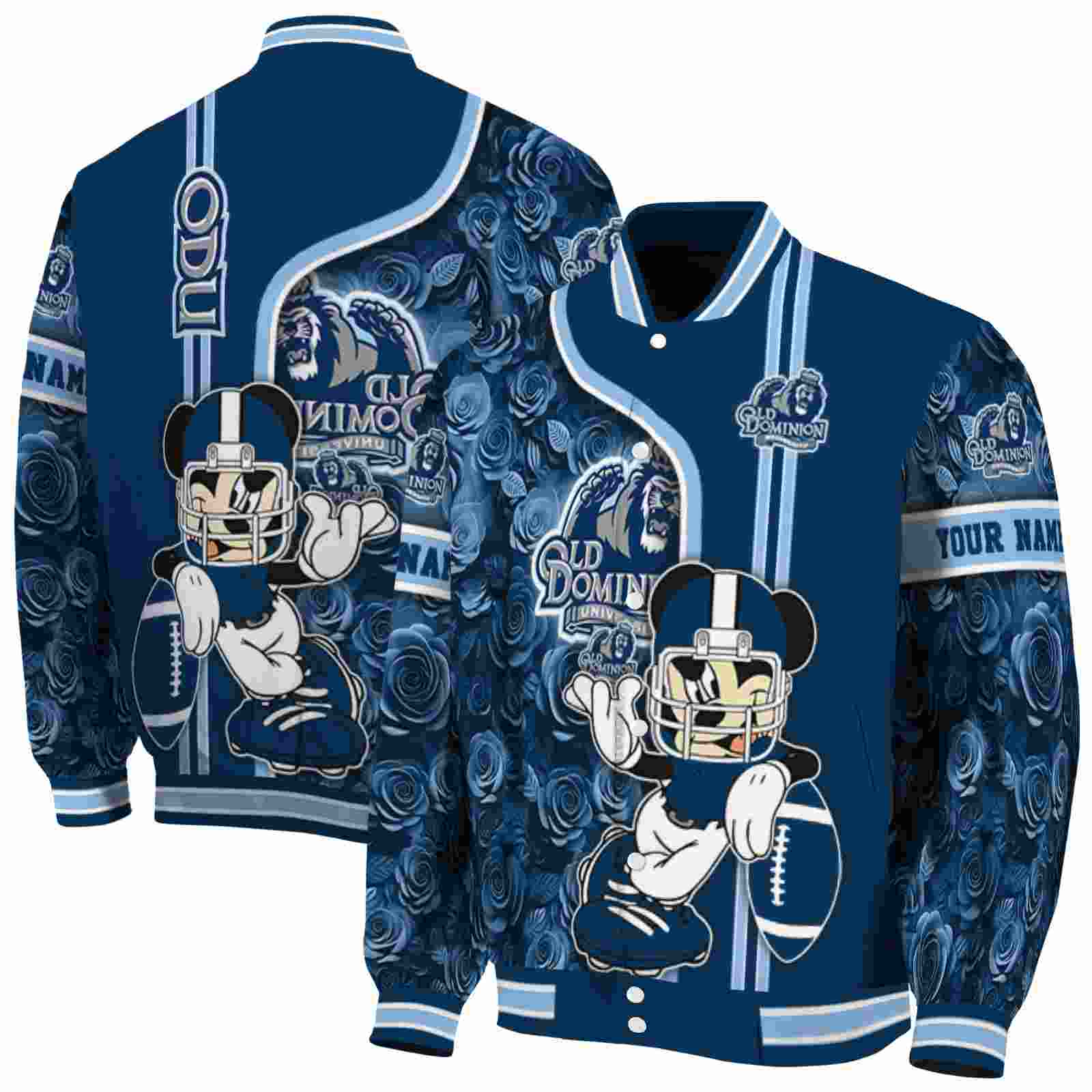 personalized old dominion monarchs rose mickey blue jacket fashion forward jacketwow personalized old dominion monarchs rose mickey blue jacket fashion forward jacketwow