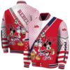 personalized ole miss rebels mickey donald goofy red white jacket fashion forward jacketwow