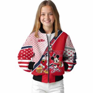 personalized ole miss rebels mickey donald goofy red white jacket top rated jacketwow