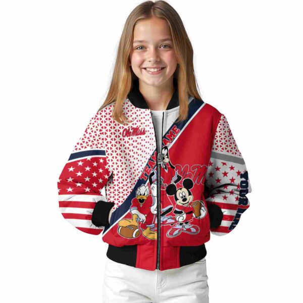 personalized ole miss rebels mickey donald goofy red white jacket top rated jacketwow