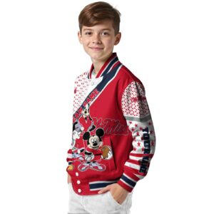 personalized ole miss rebels mickey donald goofy red white jacket trendy jacketwow