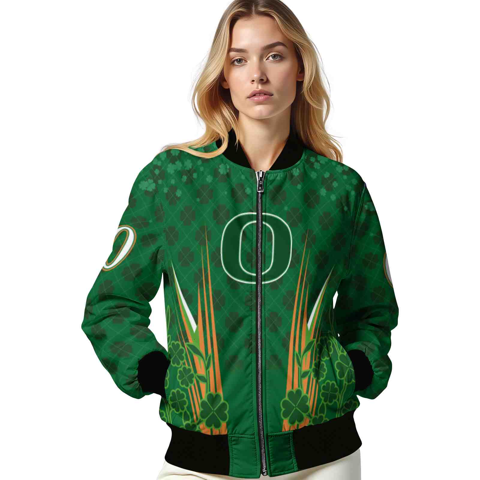 personalized oregon ducks shamrock pattern green jacket latest model jacketwow personalized oregon ducks shamrock pattern green jacket latest model jacketwow