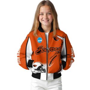 personalized oregon state beavers flaming football orange white jacket top rated jacketwow
