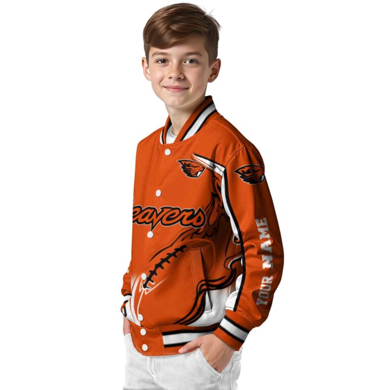 personalized oregon state beavers flaming football orange white jacket trendy jacketwow