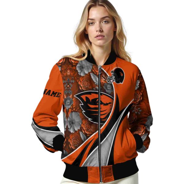 personalized oregon state beavers floral print orange jacket latest model jacketwow