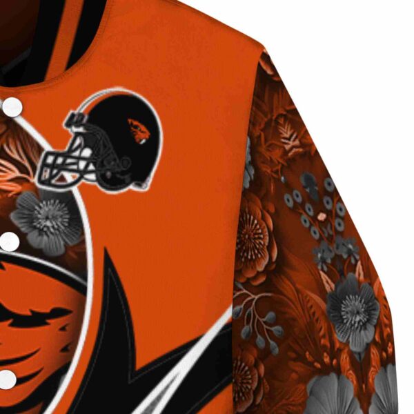 personalized oregon state beavers floral print orange jacket premium grade jacketwow