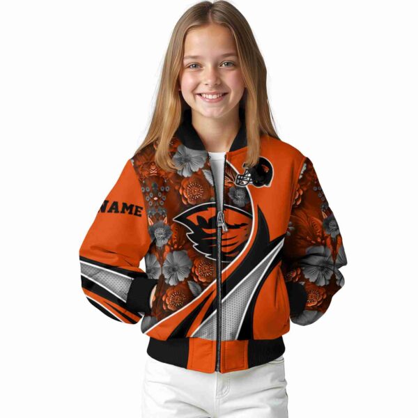 personalized oregon state beavers floral print orange jacket top rated jacketwow