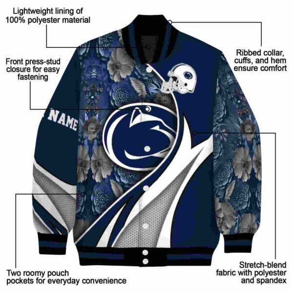 personalized penn state nittany lions floral print blue jacket new arrival jacketwow