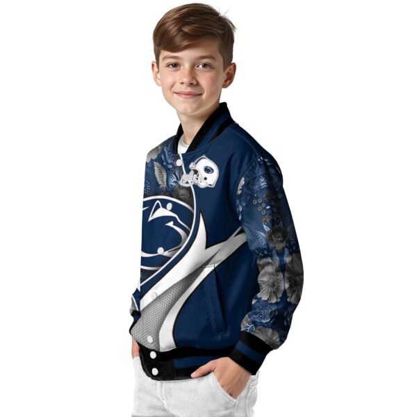 personalized penn state nittany lions floral print blue jacket trendy jacketwow