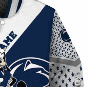 personalized penn state nittany lions mickey donald goofy blue white jacket premium grade jacketwow
