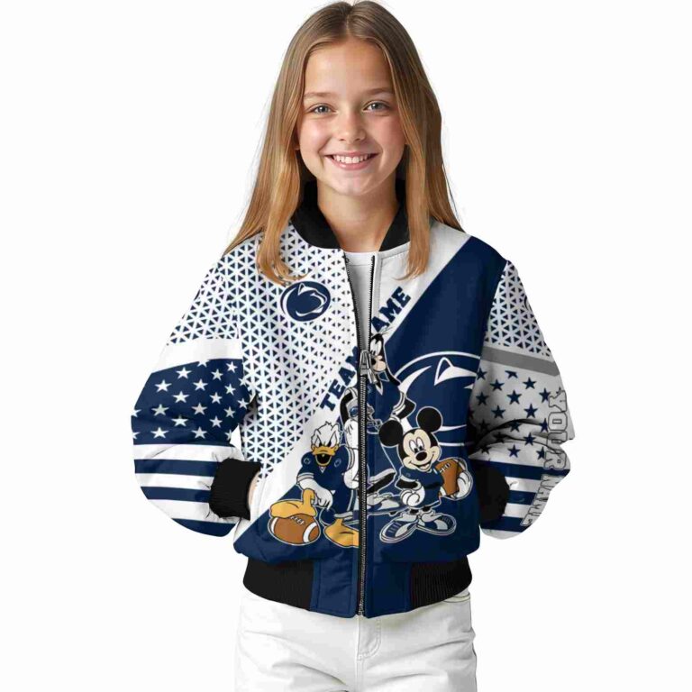 personalized penn state nittany lions mickey donald goofy blue white jacket top rated jacketwow