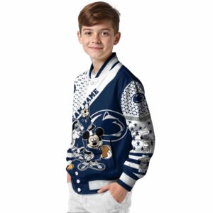personalized penn state nittany lions mickey donald goofy blue white jacket trendy jacketwow