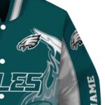 personalized philadelphia eagles flaming football green white jacket best selling jacketwow