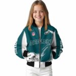 personalized philadelphia eagles flaming football green white jacket best selling jacketwow