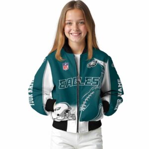 personalized philadelphia eagles flaming football green white jacket top rated jacketwow