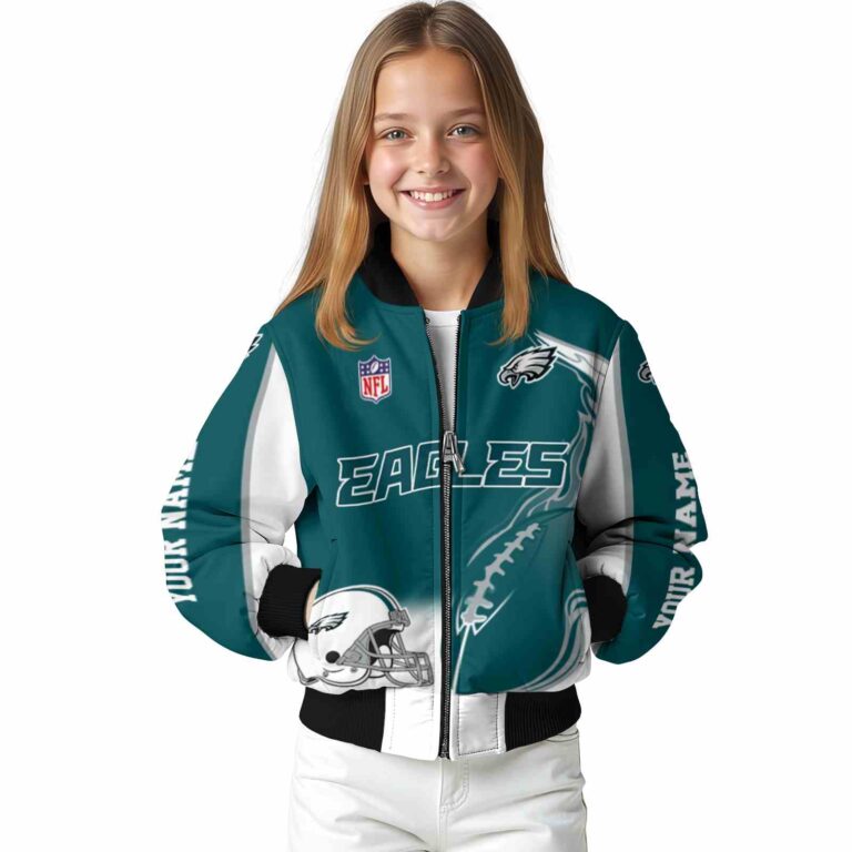 personalized philadelphia eagles flaming football green white jacket top rated jacketwow