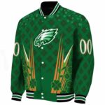 personalized philadelphia eagles shamrock pattern green jacket best selling jacketwow