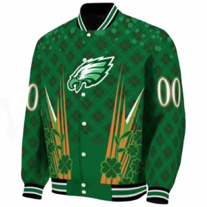 personalized philadelphia eagles shamrock pattern green jacket best selling jacketwow