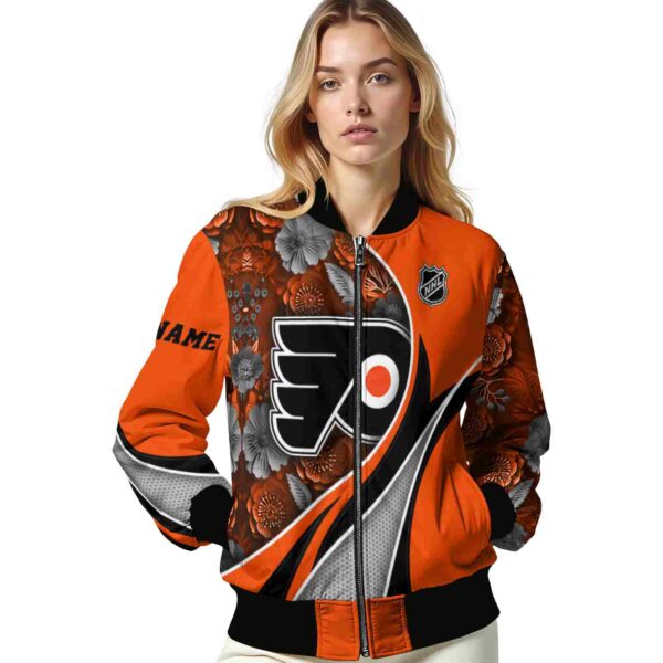 personalized philadelphia flyers floral print orange jacket latest model jacketwow